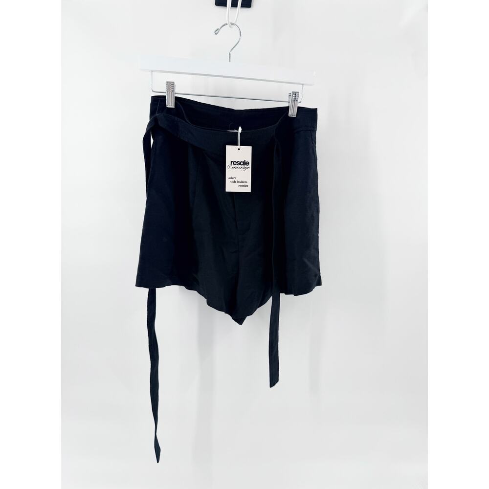 ASTR The Label High Waisted Belted  Pleated Shorts Black Women's Size Medium
